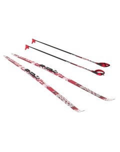 Комплект лыж X tour с насечкой палками креплениями NNN Rottefella 185 см красный Stc