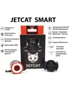 Фонарь велосипедный задний Flashmax Smart аккумуляторный Jetcat