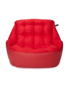 Кресло мешок Диван Босс эко кожа и замша Красный Пуффбери