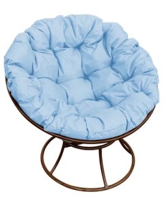 Кресло коричневое Папасан 12010203 голубая подушка M-group
