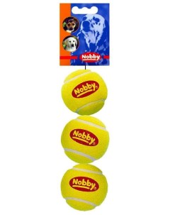Апорт для собак Мяч теннисный желтый длина 6 см 3 шт Nobby