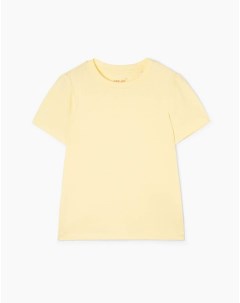 Жёлтая базовая футболка Straight из тонкого джерси для девочки Gloria jeans
