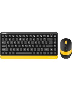 Клавиатура мышь Fstyler FG1110 клав черный желтый мышь черный желтый USB беспроводная Multimedia FG1 A4tech