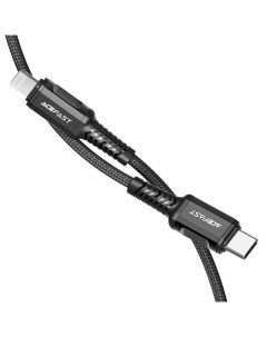 Кабель USB Type C Lightning 8 pin экранированный быстрая зарядка 3A 1 2м черный C1 01 AF C1 01 BK Acefast