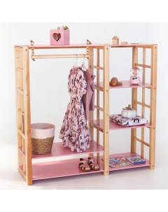Шкаф в детскую комнату для одежды монтессори Forest Pink Simba