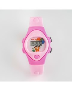 Часы электронные наручные детские Птички ремешок силикон розовый Sima-land