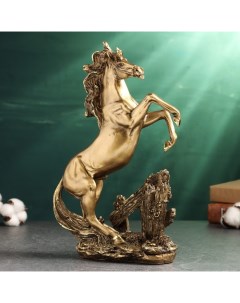 Фигура Лошадь на камне большая 31х21х10см бронза Хорошие сувениры