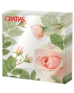Салфетки бумажные Розовый букет 3 слоя 33 х 33 см 20 шт Gratias