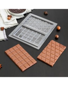 Форма для шоколада и конфет Плитка шоколада 26 5x21 см Nobrand