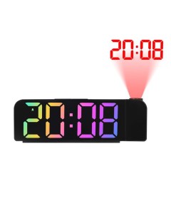 Часы настольные электронные с проекцией будильник термометр календарь 19 6 х 6 5 см Nobrand