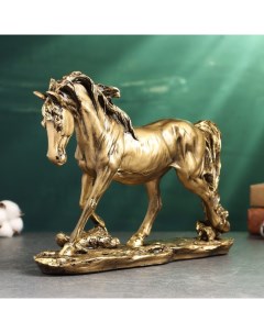 Фигура Лошадь на камне 23х33х8см бронза Хорошие сувениры