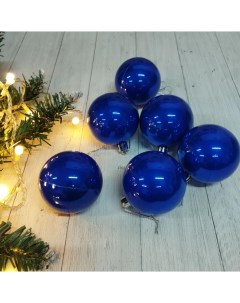 Набор елочных шаров 6 W 02 6шт синий W&m