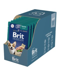 Влажный корм для взрослых собак Premium с уткой в соусе 14 шт по 85 г Brit*