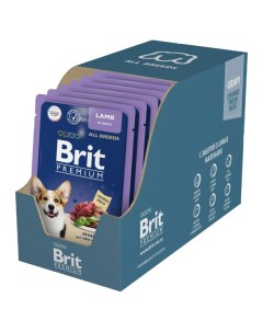 Влажный корм для взрослых собак Premium с ягненком в соусе 14 шт по 85 г Brit*
