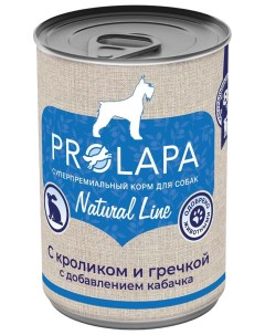Влажный корм для собак Natural Line с кроликом гречкой и кабачком 400 г 6 шт Prolapa