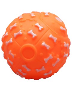 Игрушка для собак Бум косточек пищащая 7 5 см оранжевая Пижон