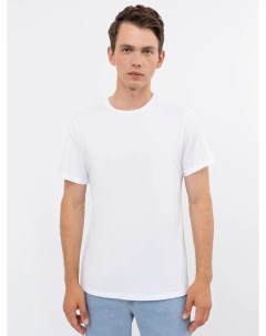 Прямая однотонная футболка белого цвета из хлопка Mark formelle