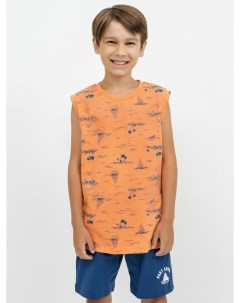 Хлопковый джемпер без рукавов оранжевого цвета для мальчиков Mark formelle