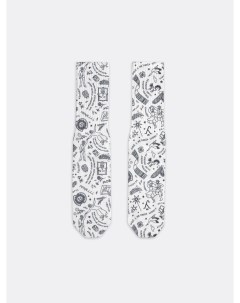 Носки унисекс в белом цвете с печатью и сублимацией Mark formelle
