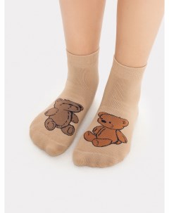 Носки детские коричневые с рисунком в виде медвежат Mark formelle