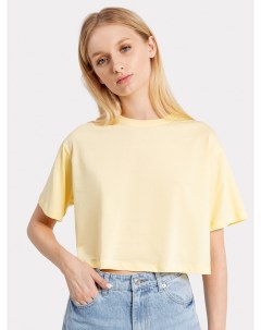 Укороченная футболка оверсайз желтого цвета Mark formelle
