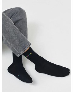 Мужские высокие носки черного цвета с разноцветной надписью Mark formelle