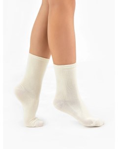 Высокие детские однотонные носки кремового цвета Mark formelle