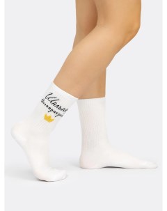 Высокие женские носки белого цвета для настоящих императриц Mark formelle
