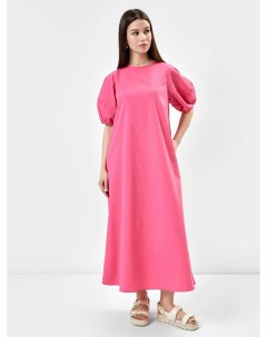 Платье женское макси с рукавами фонариками в ярко розовом цвете Mark formelle