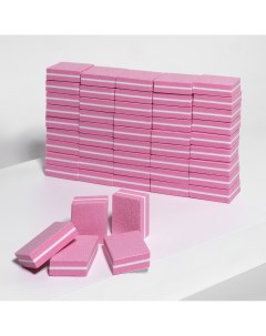 Баф наждачный для ногтей набор 50 шт двухсторонний 3 5 2 5 см цвет розовый Queen fair