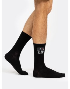 Высокие мужские носки черного цвета с надписью Mark formelle