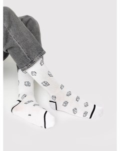 Белые носки мужские с рисунком в виде игральных костей Mark formelle