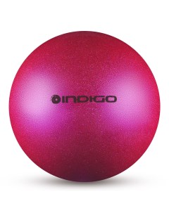 Мяч для художественной гимнастики IN118 PI диам 19 см ПВХ розовый металлик с блестками Indigo