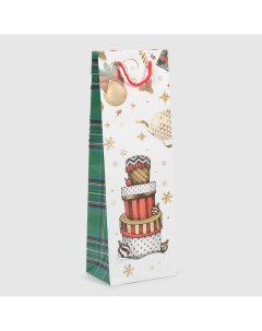 Пакет подарочный decoro scozzese 12х9х36 см Due esse christmas