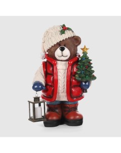 Фигурка декоративная медведь с подарком 65 5 см Timstor