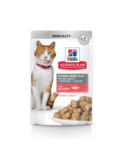 Для молодых стерилизованных кошек и кастрированных котов пауч с лососем в соусе 1 02 кг Hill's консервы