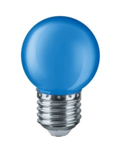 Лампа светодиодная NLL G45 1 230 B E27 декоративная 1Вт 220 240В К лм E27 45х69мм шар синий 71829 Navigator