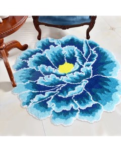 Коврик Peony Flower Blue FLW90BLU для ванны голубой Carnation home fashions