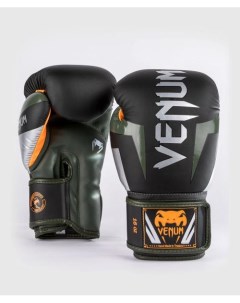 Перчатки боксерские Elite Black Silv Khaki Orange 10 унций Venum