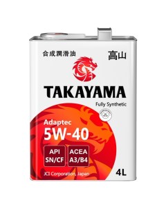 Масло моторное API SN CF ACEA A3 B4 SAE 5W 40 4л Takayama
