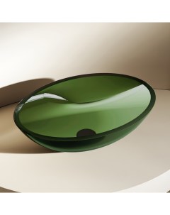 Раковина накладная Kristall 50 см AT2802Emerald зеленая Abber