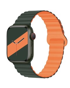 Ремешок для Watch 38 40 41 mm силиконовый на магните 3 зелено оранжевый Promise mobile