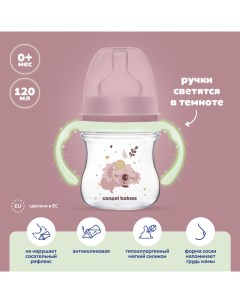 Детская антиколиковая бутылочка для кормления новорожденных розовый Canpol babies