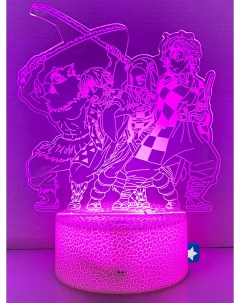 Настольный 3D ночник светильник Истребитель демонов Demon Slayer usb 20 см Starfriend