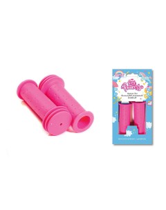 Грипсы Little Princess детские 102мм антискользящие с упорами резиновые розовые Trix