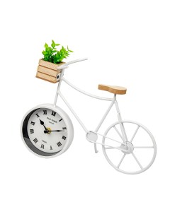 Часы Fancy52 Велосипед с суккулентом белый Вещицы