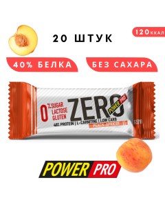 Батончик ZERO Femine 40 белка без сахара ПЕРСИК АБРИКОС 20 штук Power pro