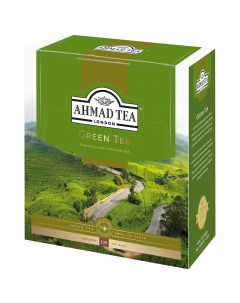 Чай Green Tea зеленый 100 фольг пакетиков по 2г Ahmad tea