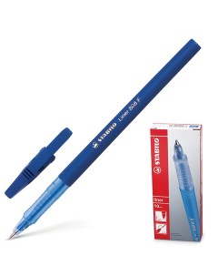 Ручка шариковая Liner СИНЯЯ корпус синий узел 0 7 мм линия письма 0 3 мм Stabilo