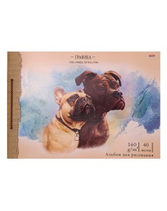 Альбом для рисования Две собаки 40 0235 А4 40л Проф-пресс
